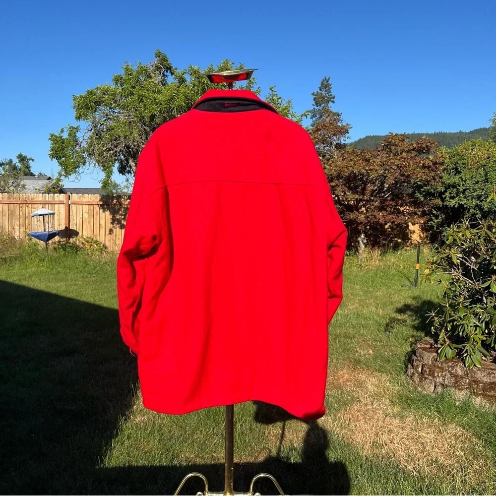 MARLBORO ~ Reversible Wool Men’s Red and Black Zip Jacket with Logo and Pockets - Picture 6 of 15